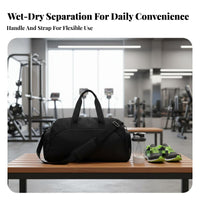 Wet Dry Separation Travel Bag Large Capacity Gym Bag with Shoe Compartment Travel Duffel Wet Pocket Long-Lasting Material