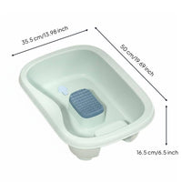 Lie-Flat Shampoo Basin Comfortable Hair Washing Basin with Neck Rest Anti-Slip Base Bedside Hair Washing Tray for Women Individuals