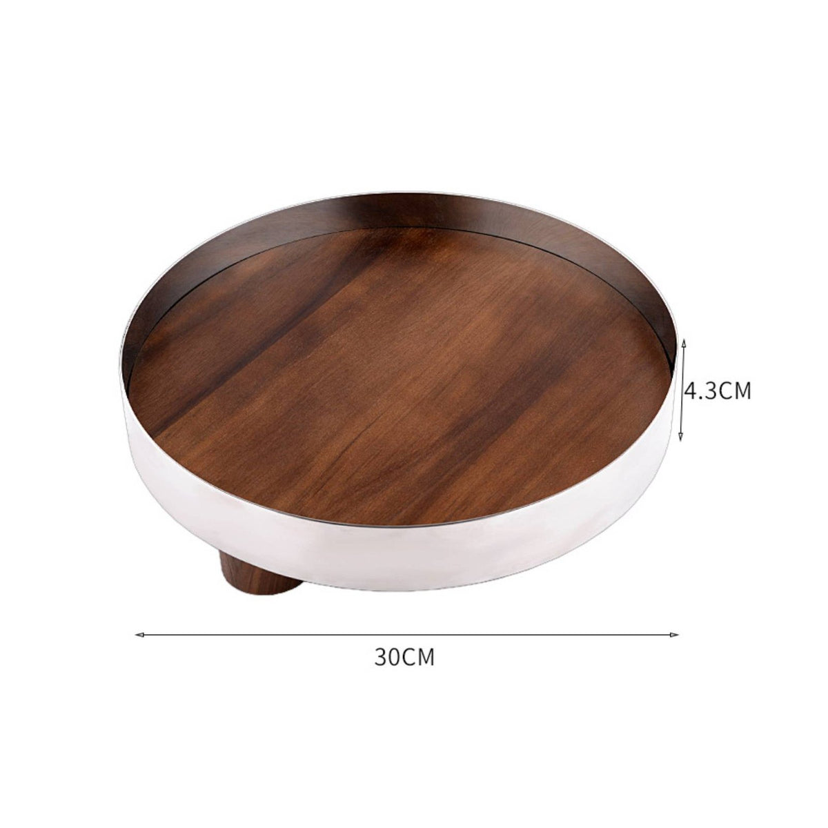 Stainless Steel Decorative Tray Raised Edge Vanity Perfume Tray Footed Serving Platter for Kitchen Counter