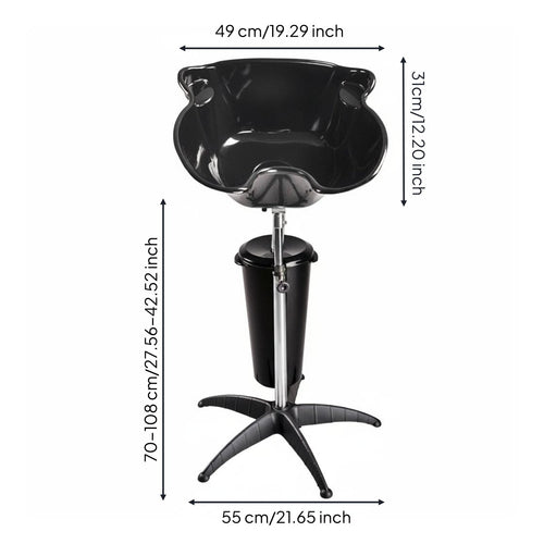 Adjustable Shampoo Bowl Professional Look Salon Hair Washing Station Lightweight Portable Hair Wash Sink for Barbers