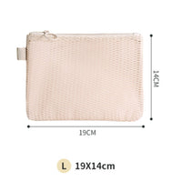 3 Pieces Doubledouble-Panel Breathable Pouch Transparent Design Mesh Outing