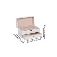 Double-Layer Watch Box Pull-out Drawer Watch and Jewelry Box Padded Slots