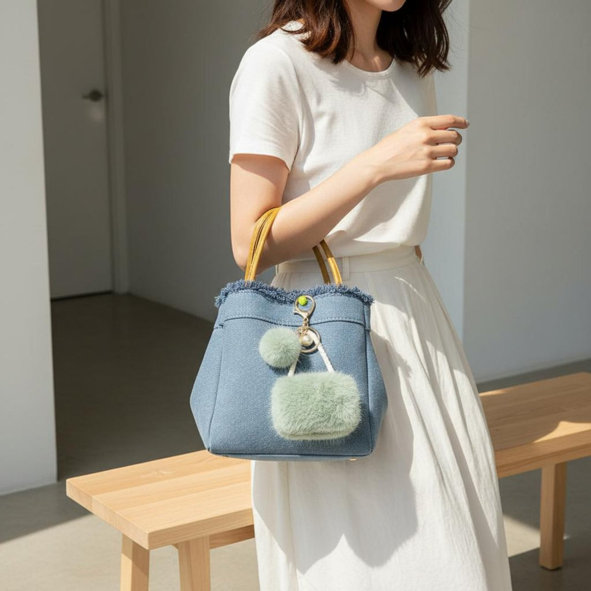 Soft Mini Bag Keychain Cute Design Fashion Accessory Lightweight for Women