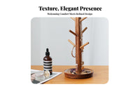 Solid Wood Bracelet Display Rack Vintage Design Necklace Holder Stand Multi-Purpose for Desktop, Dresser Top, Entryway