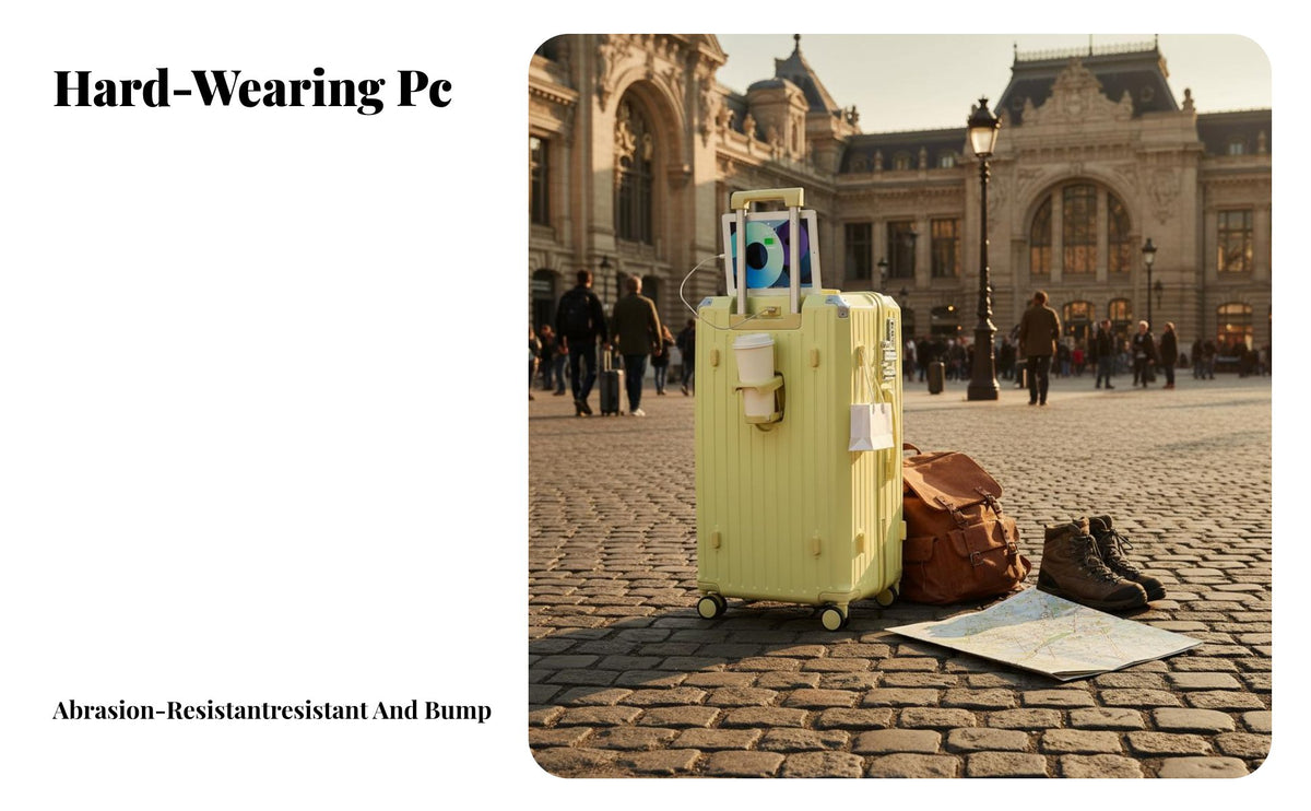Large Capacity 5-Wheel Case with Cup Holder Reinforced Corners Hardshell with Cup Holder Anti-Scratch Surface Suitcase Crush-Resistant Body for Students, Travelers, Vacations, Vacation, Business Trips, Airports