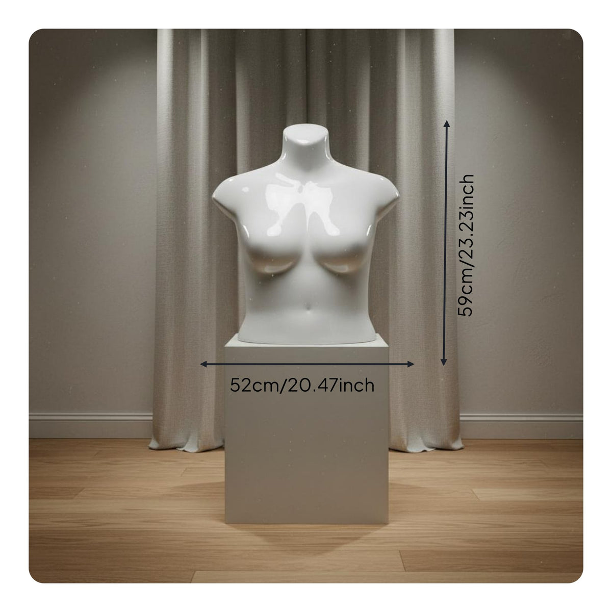 Size Female Mannequin Realistic Body Shape Female Torso Mannequin Glossy Finish Neckless Clothing Figure for Shop Window