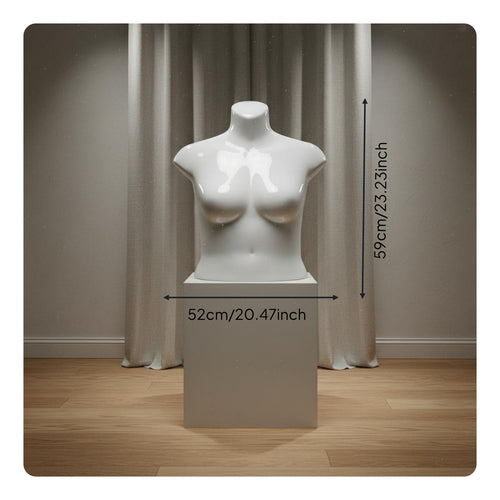 Size Female Mannequin Realistic Body Shape Female Torso Mannequin Glossy Finish Neckless Clothing Figure for Shop Window