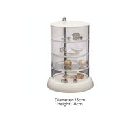 3-Layer Rotating Organizer Dust-Proof Rotating Jewelry Organizer for Dresser Top