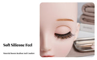 Reusable Eyelash Extension Practice Head Easy to Clean Lash Mannequin Head Realistic Skin Texture for Students, Beginners
