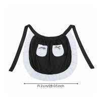 Short Server Apron with Pockets Adjustable Tie Waist Ruffled Half Apron Charming Workwear Accessory for Servers, Cosplayers