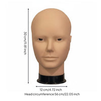 Male Practice Head Smooth Surface Bald Practice Head Professional Beauty Supply for Cosplayers, Hair Stylists, Cosplay Room, Salon