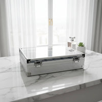 12 Compartment Watch Box Reinforced Corners Aluminum Watch Case Individual Item Storage Debris-Resistant Scuff Protection
