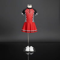 Racing Dress Zipper Closure Racing Costume Flared for Stage Performances, Girls