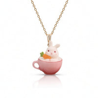Pendant with Teacup Cute Bunny Pendant Kawaii for Teens