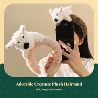 Plush Dog Headband, Cute Furry Hair Accessory, Spa, Photo Props