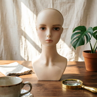 Hairpiece Display Mannequin Head Neck and Torso Hairpiece Mannequin Bust Realistic