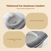 XL waterproof plush toilet seat cover