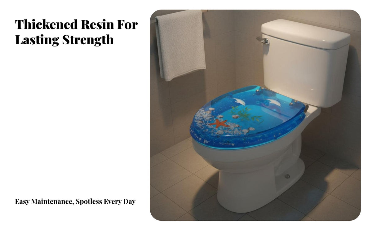 Colored Thickened Resin Toilet Seat Easy to Install V-Shaped Toilet Seat Ergonomic Design Bathroom Hardware for DIY Renovators, Homeowners, Families, Home Renovation, Restroom
