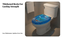 Colored Thickened Resin Toilet Seat Easy to Install V-Shaped Toilet Seat Ergonomic Design Bathroom Hardware for DIY Renovators, Homeowners, Families, Home Renovation, Restroom