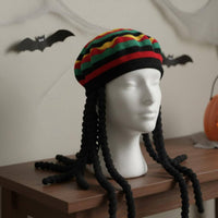 Dreadlock Hairpiece Hat for All Knit Beanie with Fake Braids Lightweight