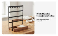 Jewelry Display Stand Sturdy 4-Tier Jewelry Rack Earring and Necklace Holder Saves Space Individual Accessory Storage