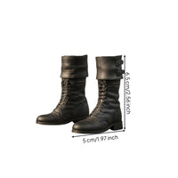 1/6 Scale Long Boots Tall Shaft laced Boots Dark Finish Footwear