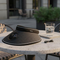 Lightweight USB Charging Fan Visor Breathable USB Cooling Hat Wide Brim for Travel, Beach
