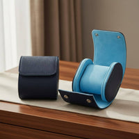 PU Leather Watch Roll Luxurious Lined Single Watch Storage Box Individual Accessory Organizer Elegant Design Removable Pillow