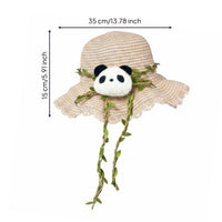 Cartoon Panda Beach Hat Breathable Children's Straw Sun Hat Protection