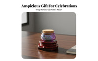 Golden Bean Display Jar Wide Mouth Design Miniature Wealth Pot Decoration Glass Treasure Basin Gift Box Included