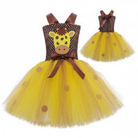 Giraffe Tutu Costume Layered Tulle Skirt Creature Princess Outfit Lined Top