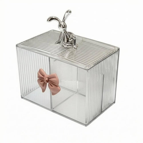 Swab Storage Box Easy to Clean Transparent Pad Holder Water-Resistant Swab Storage container for Vanity
