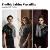 Feather Shoulder Wrap Layered Feathers Feather Cape Iridescent Highlights