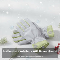 Windproof Touchscreen Gloves Water-Resistant women's Fleece Lined Gloves Winter Apparel Non-Slip Grip Elastic Cuff for Cyclists