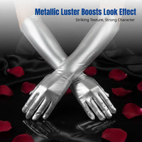 Shiny Patent Leather Gloves, Extended Length, Women's Cosplay, Stage Performance, Party