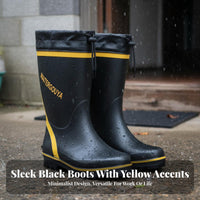 Easy On & Remove men's Wide Calf Rain Boots Breathable Lining Extra Wide Waterproof Work Boots Lightweight for Farmers, Workers, Outdoor