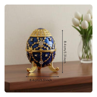 Enameled Egg Jewelry Box Collectible Jeweled Egg Trinket Box for Display Cabinet