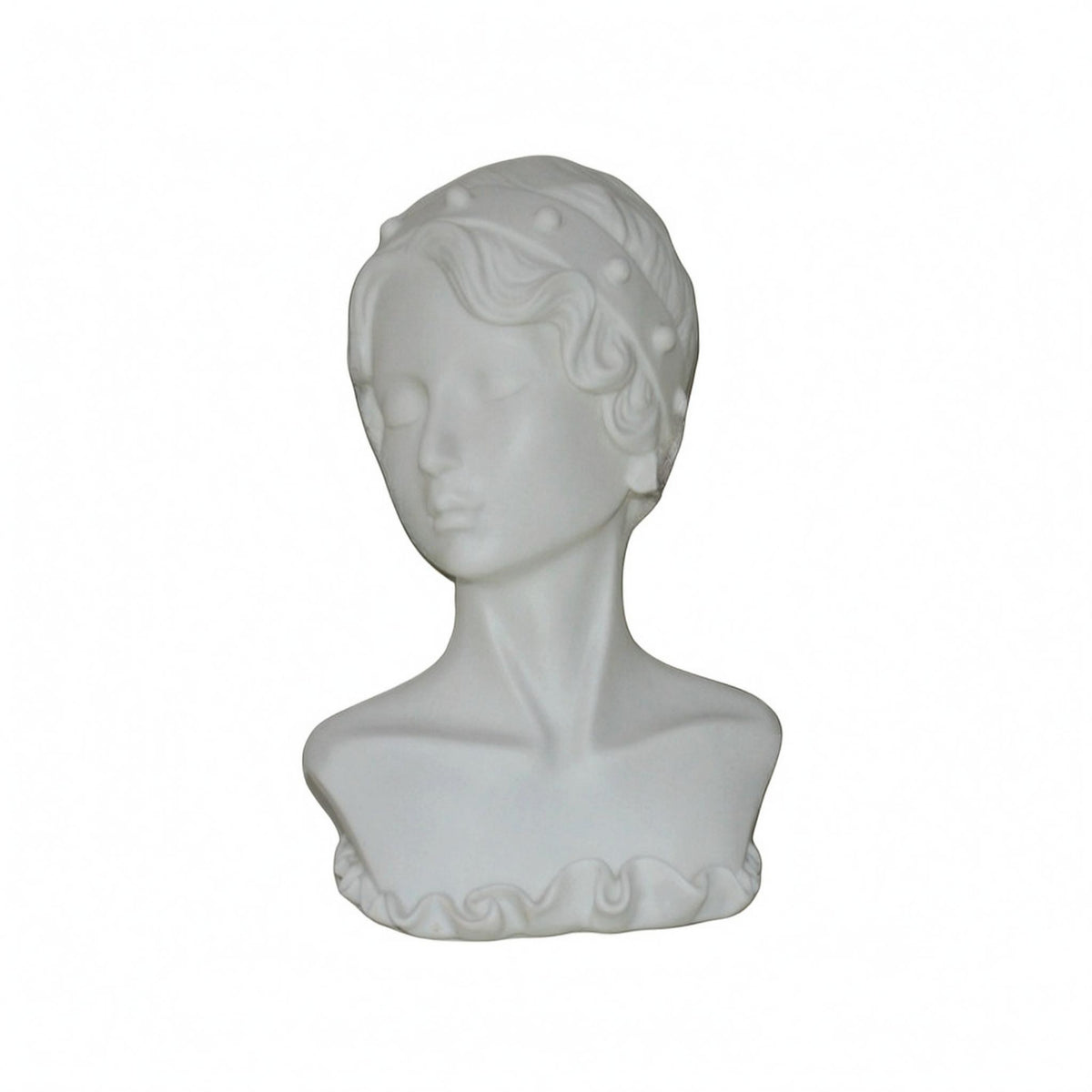 Earring Display Bust Short Sculpted Hair Retail Fixture Hard PVC