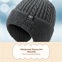 Winter Hat for Men, Knit, Ear Cover, Hiking, Navy
