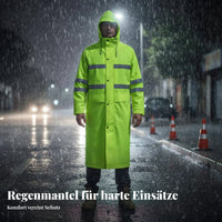 Reflective Safety Raincoat With Hood High Visibility Rain Coat Heavy Duty