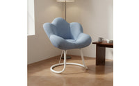 Soft Textile Fluffy Back Vanity Chair Ergonomic Backrest Flower Shaped Chair High-Density Foam Luxuriously Soft Makeup Stool Stable Base for Girls, Women, Dressing Room, Bedroom