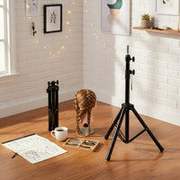 Mannequin Head Tripod Stand Anti-Slip Feet Cosmetology Training Head Stand