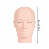 Reusable Eyelash Extension Practice Head Easy to Clean Lash Mannequin Head Realistic Skin Texture for Students, Beginners