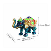 Jeweled Elephant Box Gold-Tone Accents Elephant Trinket Box