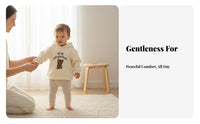 Autumn Winter Double-Sided Fleece Hooded Sweatshirt, Thick Warm Pullover, Cute Letter Pattern, Holiday Top for Babies