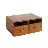 Wooden Desktop Organizer with Drawers Vintage-Style Desktop Organizer with Drawers Space-Saving for Vanity