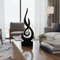 Shaped Statue Fluid Design Abstract Statue Modern Spiral Figurine Handmade Resin Art Piece with Sphere Non-Slip Base