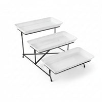 3-Tier Dessert Stand Melamine Trays Tableware Easy to Clean