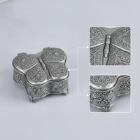 Butterfly Jewelry Box Lined Jewelry Box with Hinged Lid Compact for Desk, Girls