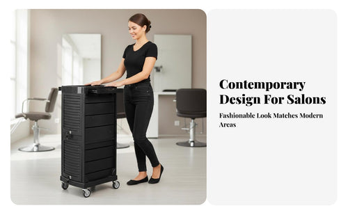 360-Degree Casters Lockable Hairdressing Trolley Integrated Tool Holders Salon Trolley with Drawers Heavy-Duty Professional Equipment Easy to Assemble for Hairstylists, Hair Stylists, Beauty Professionals, Barber Shop, Spa, Medical Facility